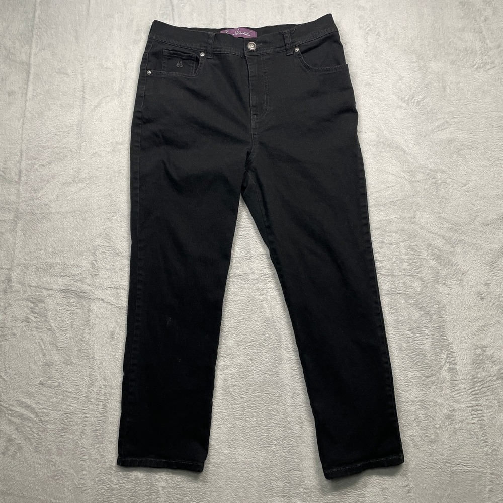 Gloria Vanderbilt Jeans Women 12P Black Amanda Tapered High Rise Petite